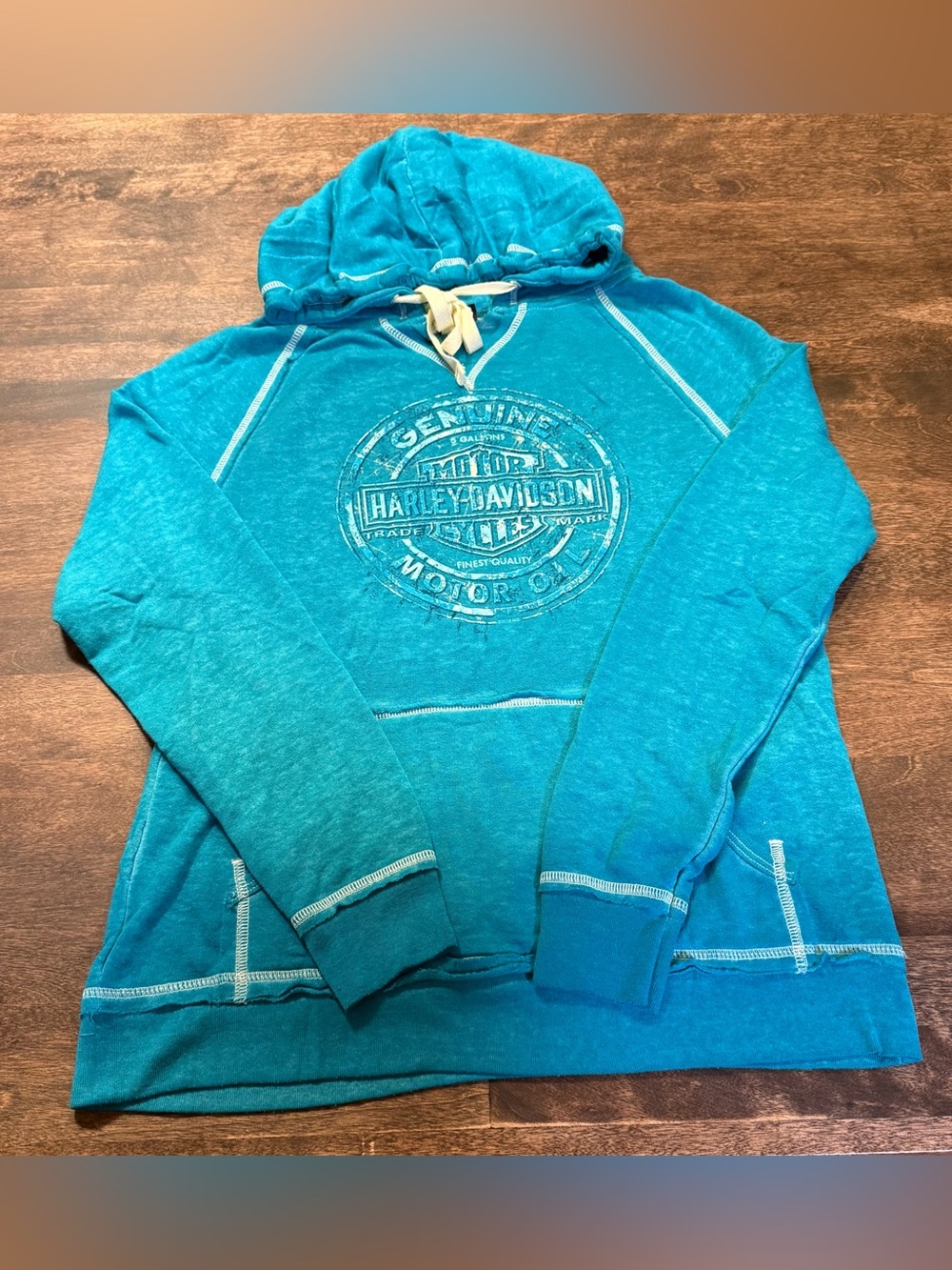Harley-Davidson Women's Teal Hooded Pullover Sweater